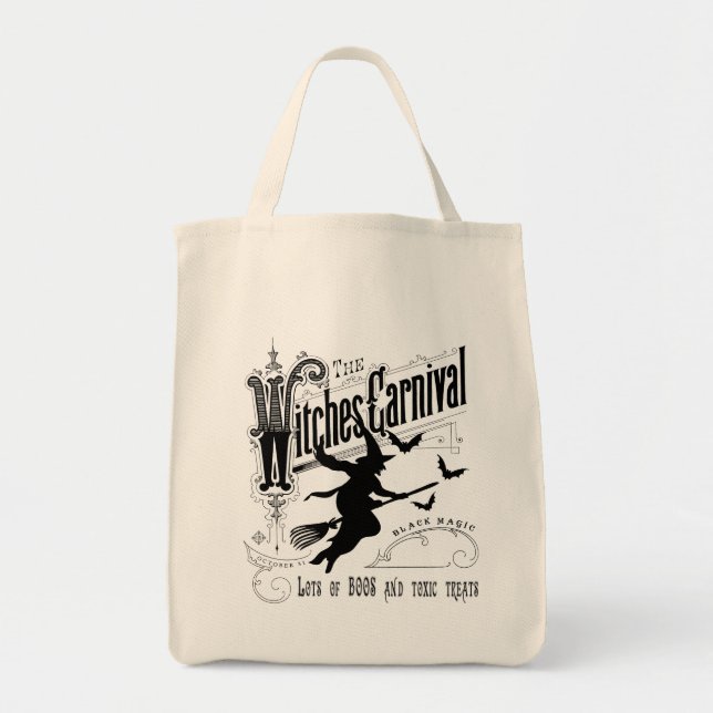 Bolsa Tote Vintage Halloween Witch (Frente)