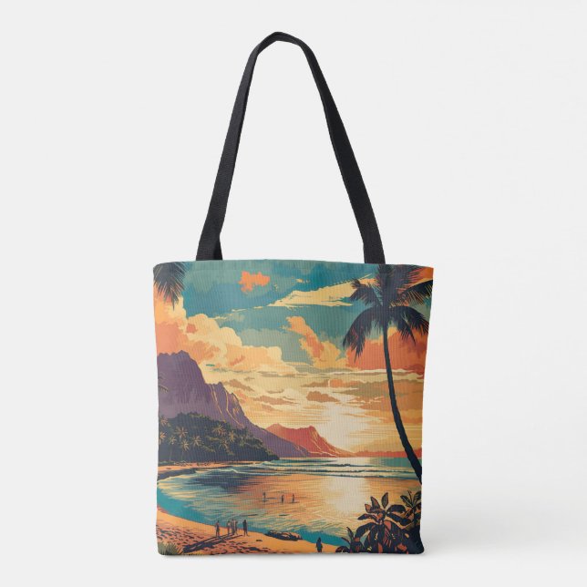 Bolsa Tote Vintage Hawaii Beach (Verso)