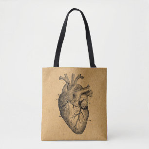 Bolsa Tote Vintage Heart Diagram Illustration Vintage Art