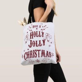 Bolsa Tote Vintage Holly Jolly Christmas