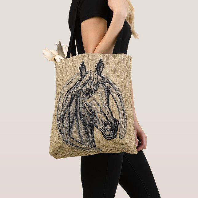 Bolsa Tote Vintage Horse Cameo (Close Up)