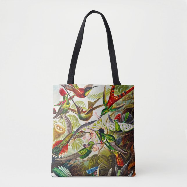 Bolsa Tote Vintage Hummingbird por Ernst Haeckel (Frente)