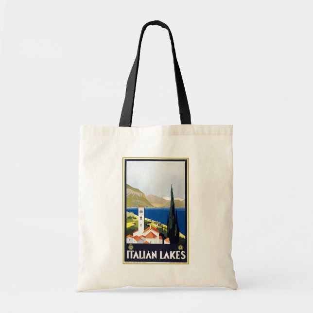 Bolsa Tote Vintage Itália Viagem Advertisement (Frente)