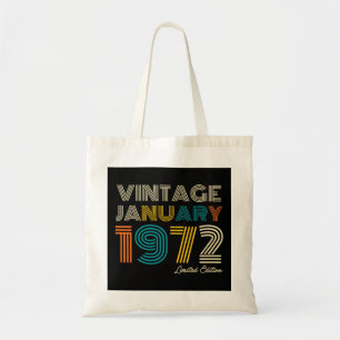 Bolsa Tote Vintage Janeiro de 1972 52nd Birthday