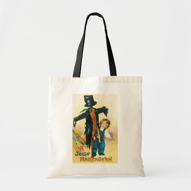 Bolsa Tote Vintage Jolly Halloween Scarecrow Ellen Clapsaddle (Frente)