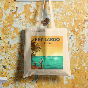 Bolsa Tote Vintage Key Largo Florida
