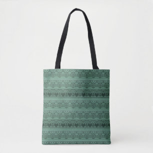 Bolsa Tote Vintage lace green openwork para decoração