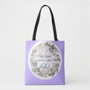 Bolsa Tote Vintage Lavanda Cottage Garden Book amantes