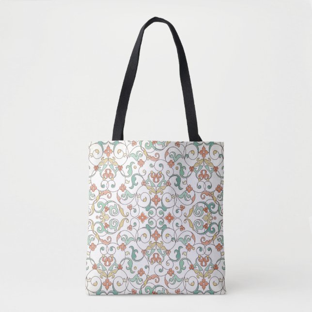 Bolsa Tote Vintage Line Art Eastern Ornament (Frente)