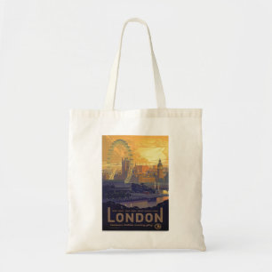 Bolsa Tote Vintage London Big Ben Parlamento Thames River
