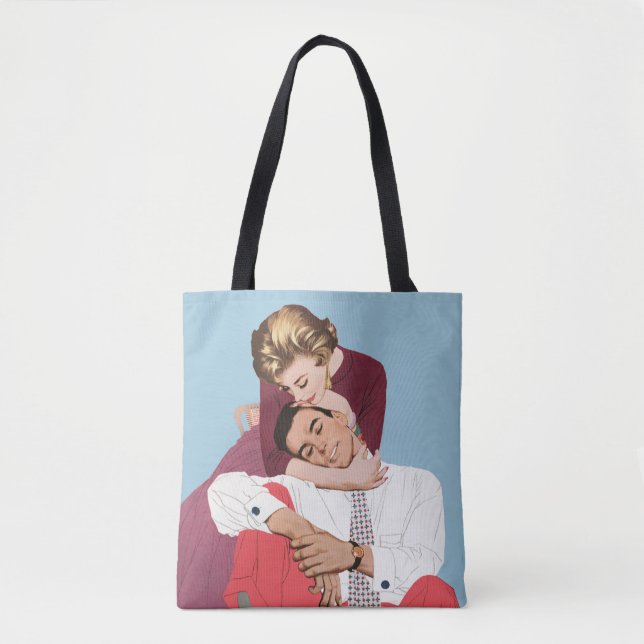 Bolsa Tote Vintage Love and Romance, Newlyweds (Frente)