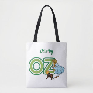 Bolsa Tote Vintage Mágico de Oz Dorothy Toto com Letras MAIÚS
