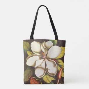Bolsa Tote Vintage Magnolia Flowers Planta Com Sementes