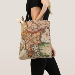 Bolsa Tote Vintage Map Brown