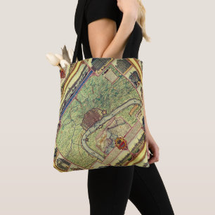 Bolsa Tote Vintage Map of Antuérpia, Bélgica