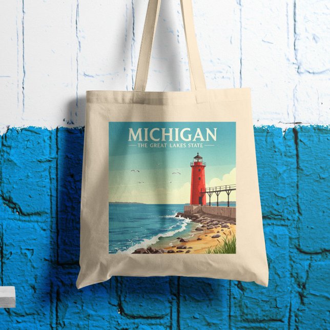 Bolsa Tote Vintage Michigan (Criador carregado)