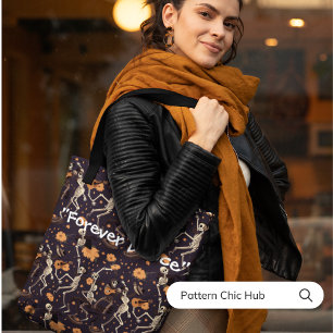 Bolsa Tote Vintage Modern Skeleton Dance Dia de as Bruxas eng