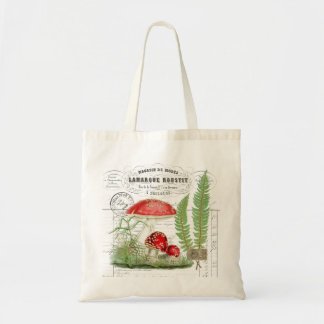 Bolsa Tote Vintage Mushroom Fern - Script Francês Todos Os Di