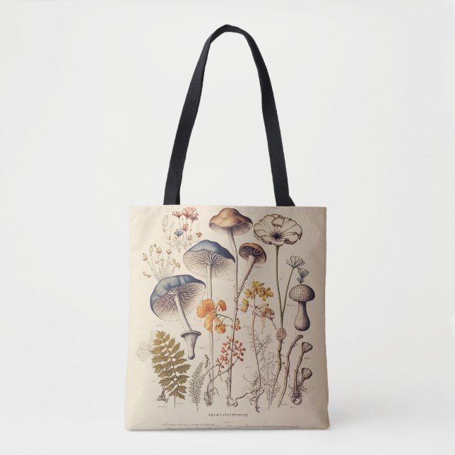 Bolsa Tote Vintage Mushroom Naturalist (Frente)