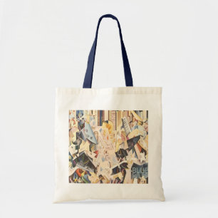 Bolsa Tote Vintage Music, Art Deco Jazz, Rhapsody em Azul