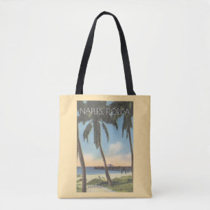 Bolsa Tote Vintage Naples, Flórida Gulf e Píer