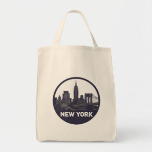 Bolsa Tote Vintage New York Skyline