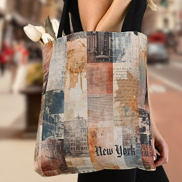 Bolsa Tote Vintage New York Urban Collage Art