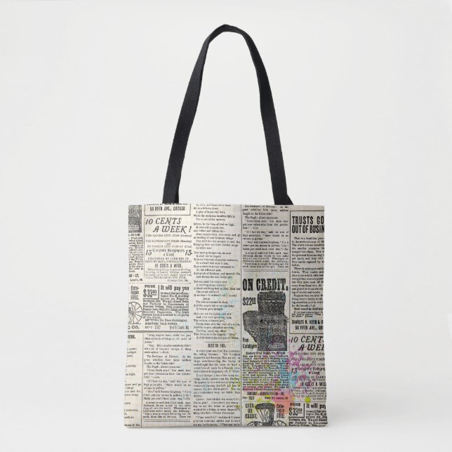 Bolsa Tote Vintage newspaper advertising (Frente)