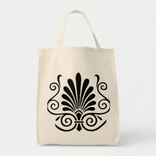 Bolsa Tote Vintage olha arte deco plume preto em branco