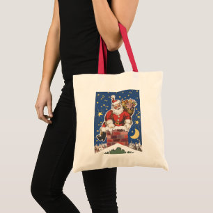Bolsa Tote Vintage Papai Noel, noite de Twas antes do Natal