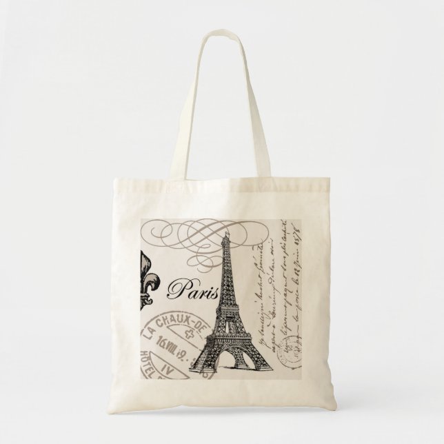 Bolsa Tote Vintage Paris... saco de tote (Frente)