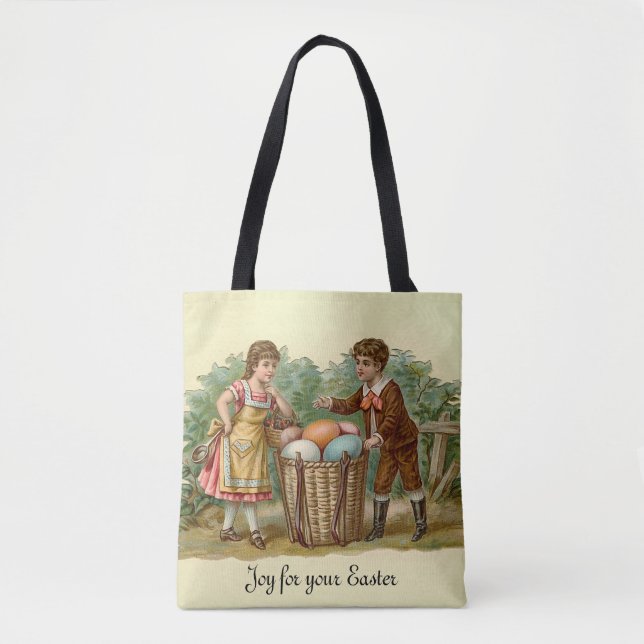 Bolsa Tote Vintage Páscoa vitoriana (Frente)