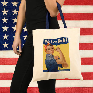 Bolsa Tote Vintage Patriotic Rosie, o Ribeirão, podemos fazê-