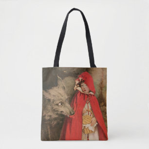 Bolsa Tote Vintage Pequeno Chapeuzinho Vermelho e Grande Lobo