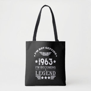 Bolsa Tote Vintage personalizado, 60.o aniversário branco