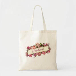 Bolsa Tote Vintage Personalizável Floral Fofo Feminino para D