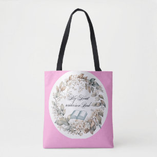 Bolsa Tote Vintage Pink Cottage Garden Book amantes