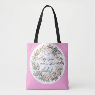 Bolsa Tote Vintage Pink Cottage Garden Book amantes