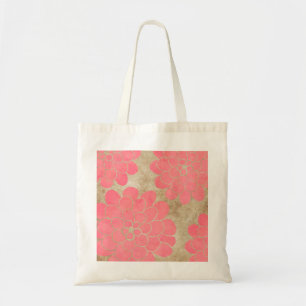 Bolsa Tote Vintage Pink Dahlia Floral Weding