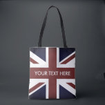 Bolsa Tote Vintage - Reino Unido - Bandeira de bandeira<br><div class="desc">Vintage,  bandeira do Reino Unido. Design do orgulho inglês com pavilhão do Reino Unido,  Reino Unido,  Reino Excelente da Grã-Bretanha,  Inglaterra</div>