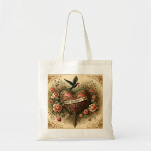 Bolsa Tote Vintage/retro/Dia de os namorados vitoriano