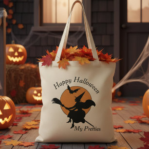 Bolsa Tote Vintage Retro Feliz Halloween Minha Bruxa de Bonit