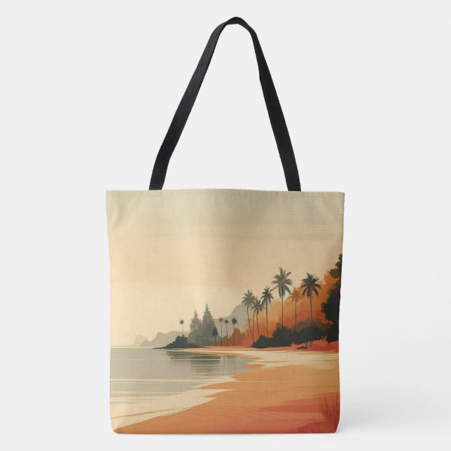 Bolsa Tote Vintage/retro praia/tropical  (Frente)