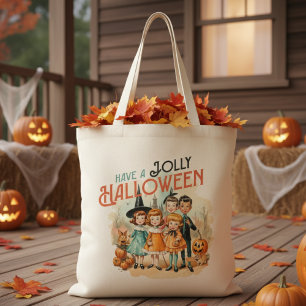 Bolsa Tote Vintage Retro Tem Um Halloween Jolly