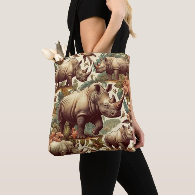 Bolsa Tote Vintage Rhino Seamless (Close Up)