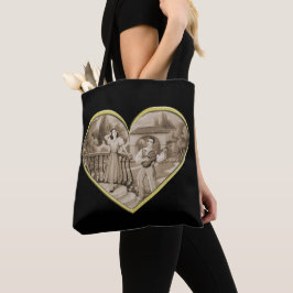 Bolsa Tote Vintage Romance casal, amor de homem e mulher