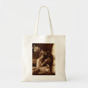 Bolsa Tote Vintage Romântica Música, Amor e Amantes Romântico