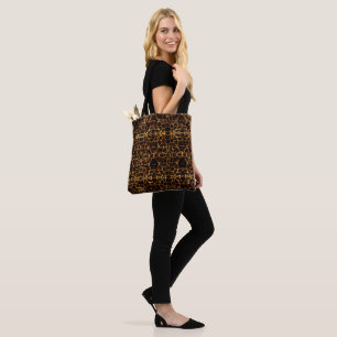 Bolsa Tote Vintage - Rótulo Grunge Giraffe - Impressão Animal
