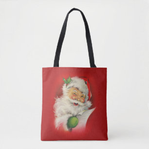 Bolsa Tote Vintage Santa Claus Natal