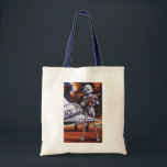 Bolsa Tote Vintage Science Ficting Soldados Robôs Militares<br><div class="desc">Imagem de robô militar com Ficção Científica futurista Vintage. Um soldado alienígena hostil segurando uma espingarda e em frente a uma aeronave ou avião militar com uma estrela. Ele está num planeta desolado pronto para entrar em guerra com fumaça, fogo e explosões. Hora de lutar e lutar contra os aliens...</div>